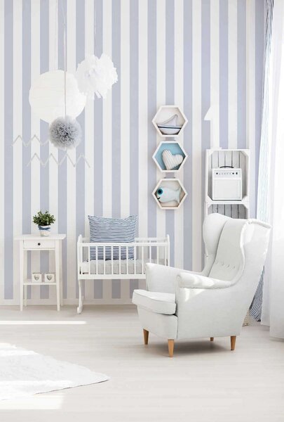 A.S. Création | Vliesová tapeta na stenu Little Love 38148-3 | 0,53 x 10,05 m | biela, šedá