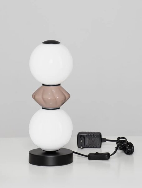 Dizajnová stolová lampa Pallina B – Hnedá