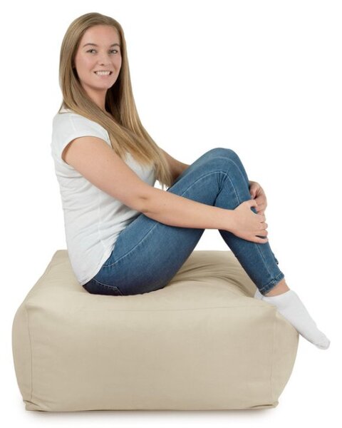 Plyšová taburetka perlová