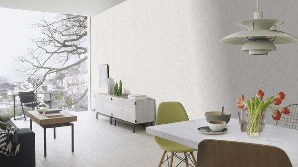 RASCH | Vliesová tapeta na stenu Unsere Besten 470703 | 0,53 x 10,05 m | biela, metalická