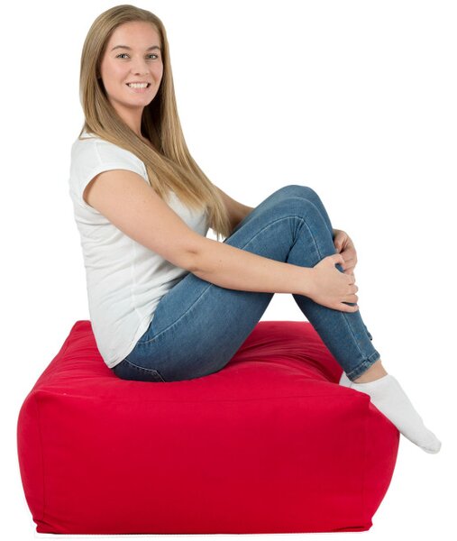 Plyšová taburetka červená