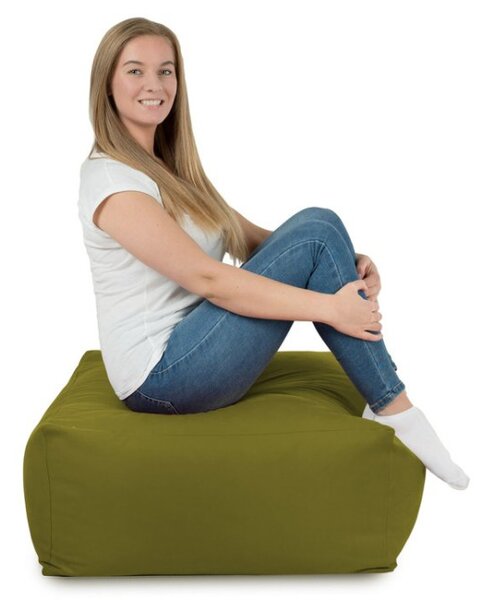 Plyšová taburetka zelená