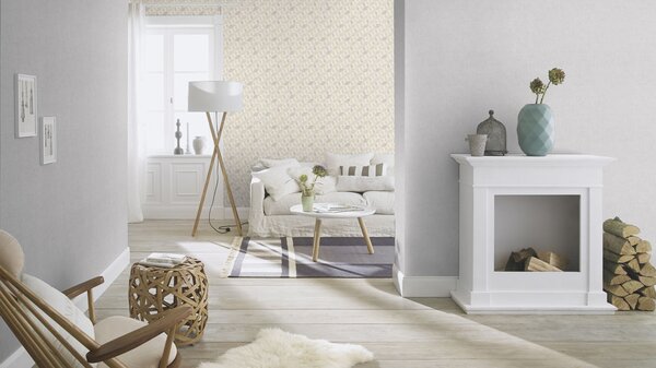 RASCH | Vliesová tapeta na stenu Unsere Besten 489880 | 0,53 x 10,05 m | šedá, krémová