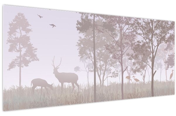 Obraz - Lesík jednofarebný (120x50 cm)