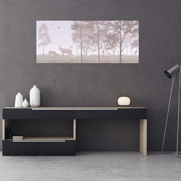 Obraz - Lesík jednofarebný (120x50 cm)