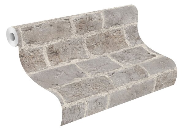 RASCH | Vliesová tapeta na stenu Unsere Besten 865714 | 0,53 x 10,05 m | šedá, krémová, hnedá