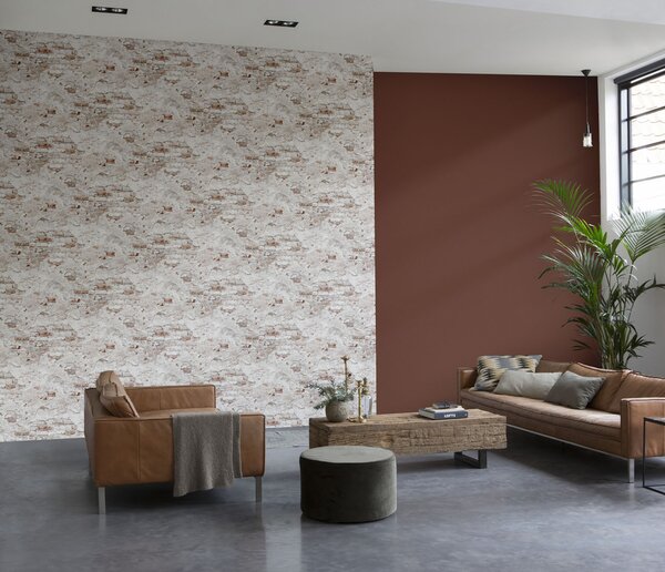 RASCH | Vliesová tapeta na stenu Unsere Besten 939309 | 0,53 x 10,05 m | biela, oranžová, červená, ružová, vínová