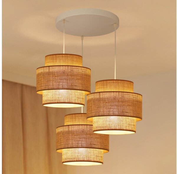 Brilagi - Luster na lanku SPACE YUTE 3xE27/15W/230V béžová/biela