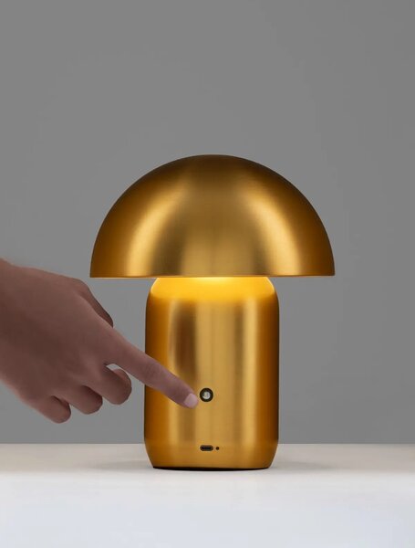 Dizajnová stojaca lampa Pois Zlatá