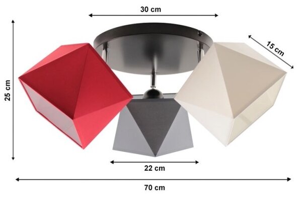 Prisadený luster DIAMENT 3xE27/60W/230V