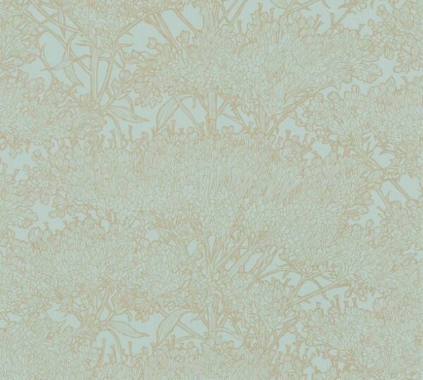 A.S. Création | Vliesová tapeta na stenu Absolutly Chic 36972-2 | 0,53 x 10,05 m | modrá, zelená, zlatá, metalická