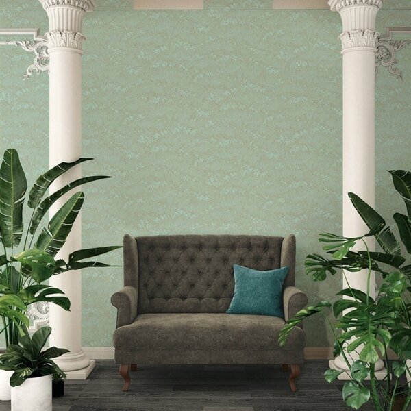 A.S. Création | Vliesová tapeta na stenu Absolutly Chic 36972-2 | 0,53 x 10,05 m | modrá, zelená, zlatá, metalická
