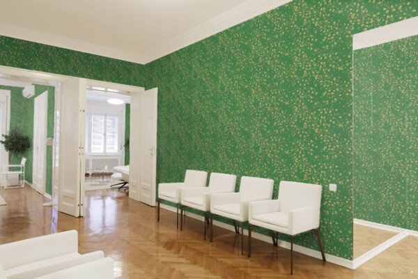 A.S. Création | Vliesová tapeta na stenu Versace 93585-6 | 0,70 x 10,05 m | zelená, žltá, hnedá