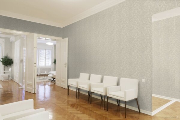 A.S. Création | Vliesová tapeta na stenu Versace 36692-1 | 0,70 x 10,05 m | metalická, biela
