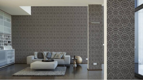 A.S. Création | Vliesová tapeta na stenu Versace 37049-5 | 0,70 x 10,05 m | hnedá, metalická, šedá