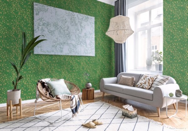 A.S. Création | Vliesová tapeta na stenu Versace 93585-6 | 0,70 x 10,05 m | zelená, žltá, hnedá