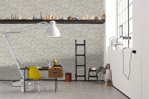 A.S. Création | Vliesová tapeta na stenu Trendwall 37162-1 | 0,53 x 10,05 m | červená, biela, šedá