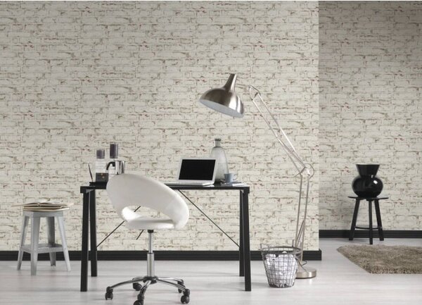 A.S. Création | Vliesová tapeta na stenu Trendwall 37162-1 | 0,53 x 10,05 m | červená, biela, šedá