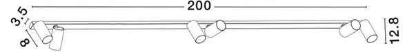 Minimalistické bodové svietidlo Oso 6 Biela