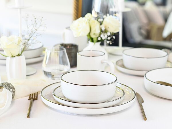KOMBINOVANÝ SERVIS, 16-dielne, kamenina Creatable - Online Only bytové doplnky, Online Only
