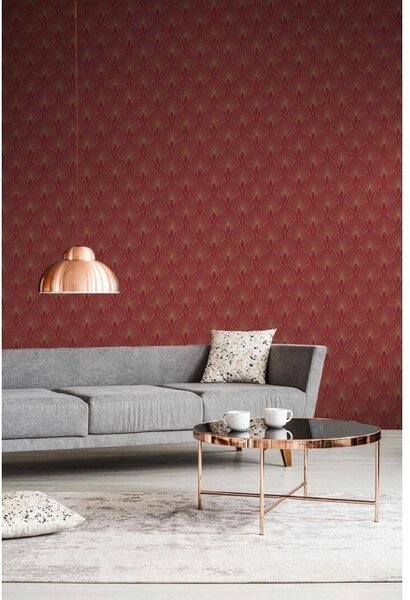 A.S. Création | Vliesová tapeta na stenu New Walls 37427-4 | 0,53 x 10,05 m | červená, zlatá