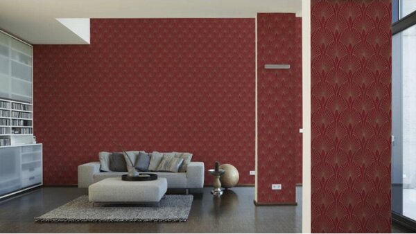 A.S. Création | Vliesová tapeta na stenu New Walls 37427-4 | 0,53 x 10,05 m | červená, zlatá