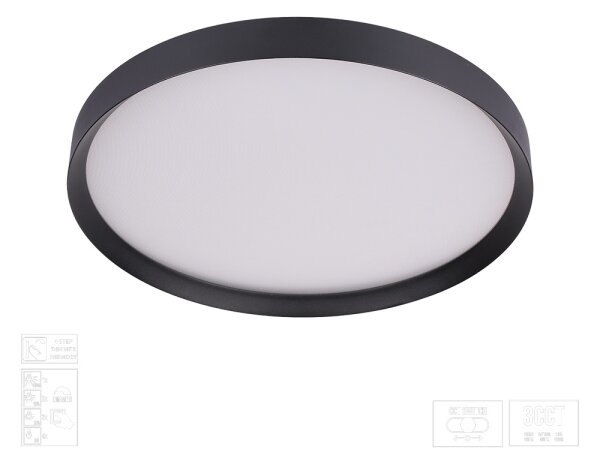Prezent 17313 - LED stmievateľné stropné svietidlo MAYSA LED/36W/230V 3000/4000/6000K čierne