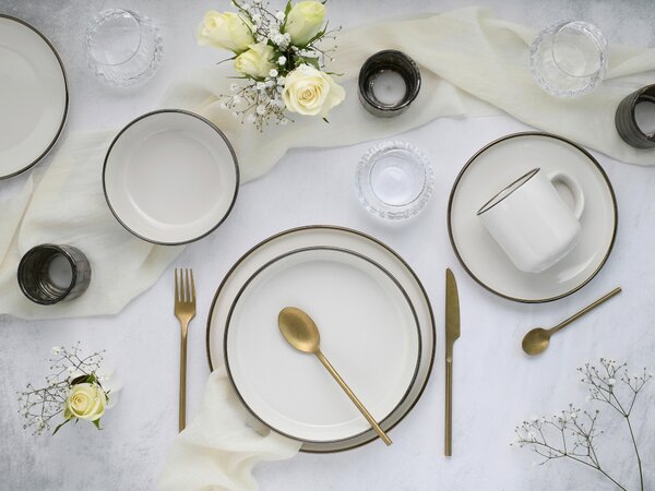 KOMBINOVANÝ SERVIS, 10-dielne, kamenina Creatable - Online Only bytové doplnky, Online Only
