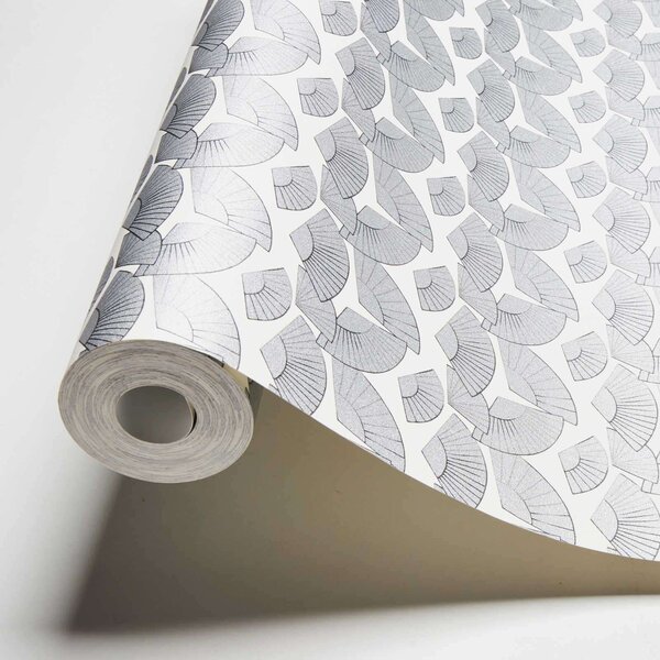 A.S. Création | Vliesová tapeta na stenu Karl Lagerfeld 37847-6 | 0,53 x 10,05 m | biela, metalická, šedá