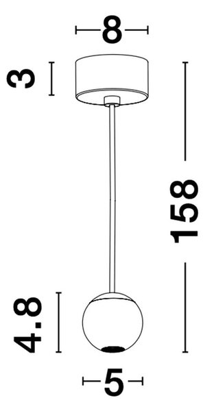 LED luster Nocci 5 čierne – Čierna