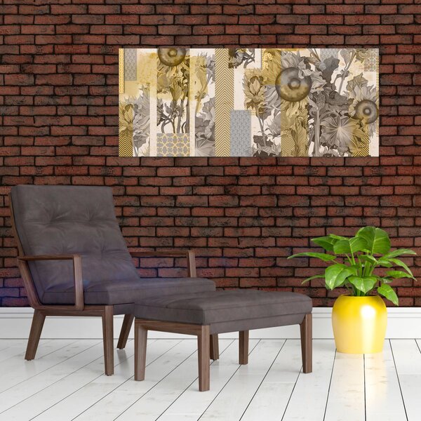 Obraz - Koláž so slnečnicami (120x50 cm)
