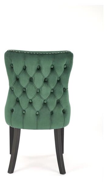 Halmar ALDA jedálenská stolička, masívne drevo/látka velvet, tmavozelená