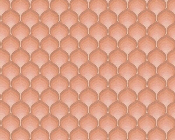 A.S. Création | Vliesová tapeta na stenu Retro Chic 39538-5 | 0,53 x 8,5 m | oranžová, marhuľová