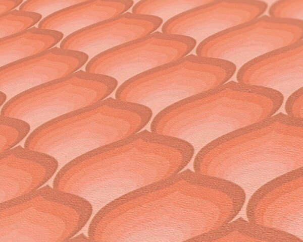 A.S. Création | Vliesová tapeta na stenu Retro Chic 39538-5 | 0,53 x 8,5 m | oranžová, marhuľová