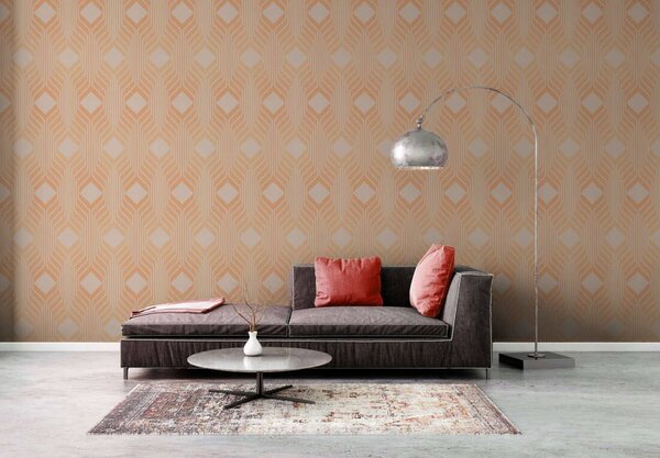 A.S. Création | Vliesová tapeta na stenu Retro Chic 39532-3 | 0,53 x 8,5 m | marhuľová, krémová