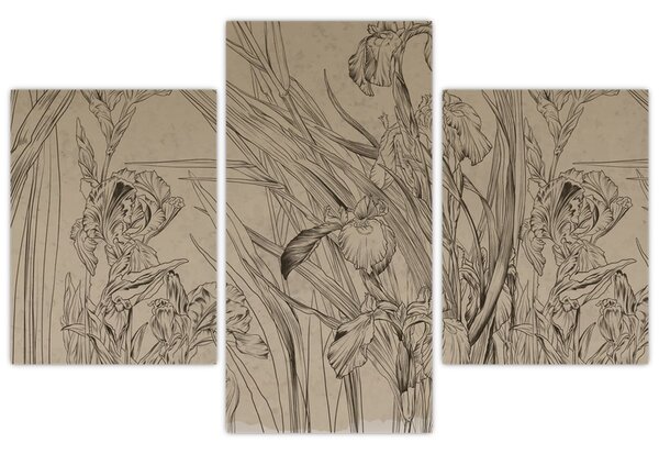 Obraz - Obrysy rastlín (90x60 cm)