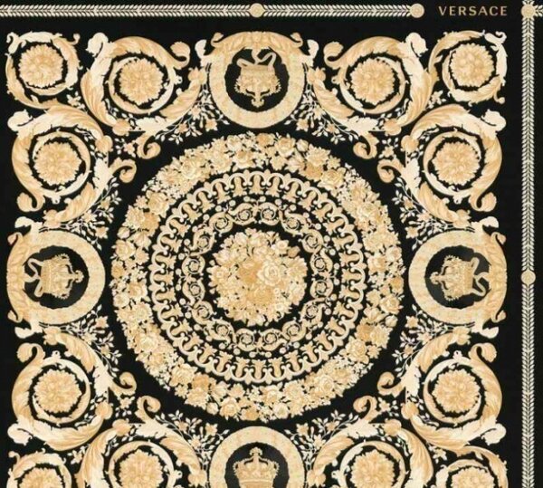 A.S. Création | Vliesová tapeta na stenu Versace 37055-3 | 0,70 x 10,05 m | zlatá, krémová, čierna