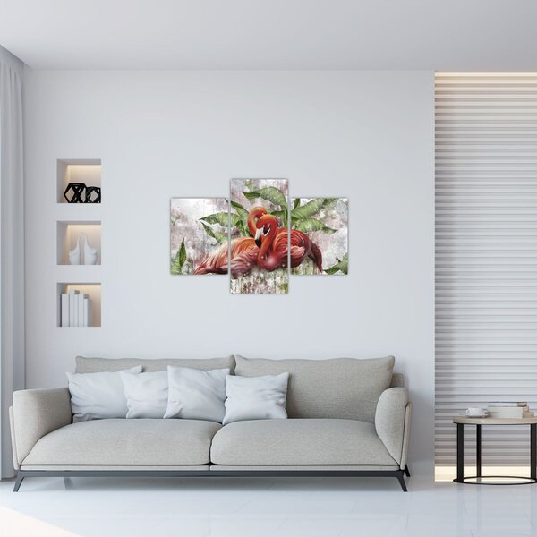 Obraz - Plameniaky (90x60 cm)