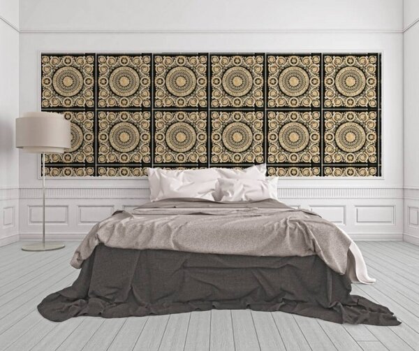 A.S. Création | Vliesová tapeta na stenu Versace 37055-3 | 0,70 x 10,05 m | zlatá, krémová, čierna