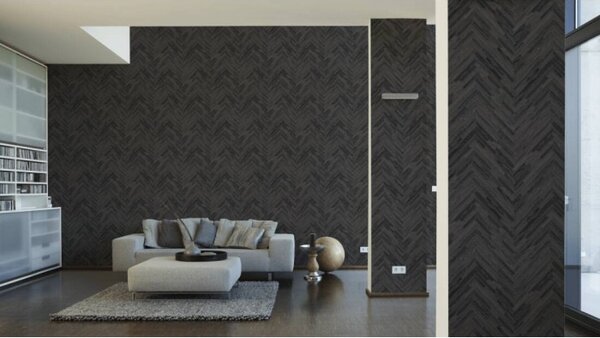 A.S. Création | Vliesová tapeta na stenu Versace 37051-4 | 0,70 x 10,05 m | šedá, čierna
