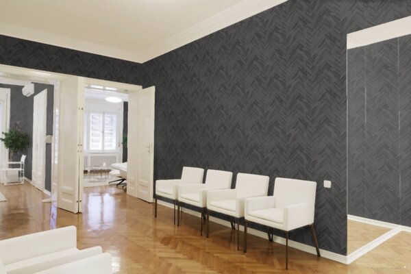 A.S. Création | Vliesová tapeta na stenu Versace 37051-4 | 0,70 x 10,05 m | šedá, čierna