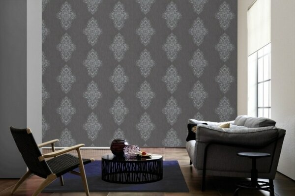 A.S. Création | Vliesová tapeta na stenu Luxury Wallpaper 31945-4 | 0,53 x 10,05 m | šedá, metalická