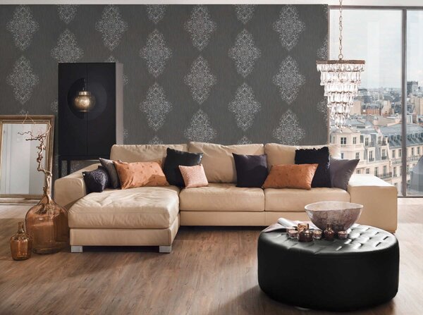 A.S. Création | Vliesová tapeta na stenu Luxury Wallpaper 31945-4 | 0,53 x 10,05 m | šedá, metalická