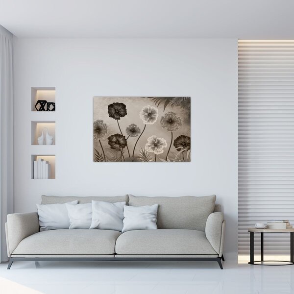 Obraz - Kreslené kvety (90x60 cm)