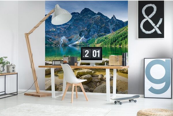 DIMEX | Vliesová fototapeta na stenu Tatry MS-3-0076 | 225 x 250 cm | modrá, béžová, zelená