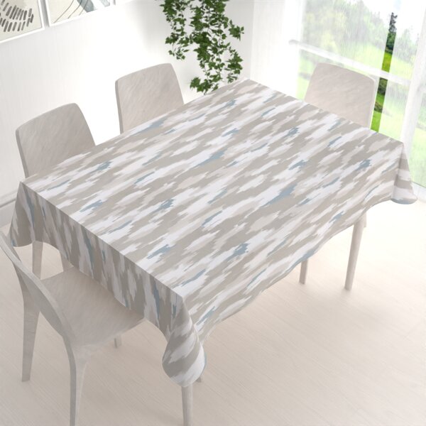 Biante Zamatový obdĺžnikový obrus Tamara TMR-024 Sivo-béžovo-biele žíhané pásy 50x100 cm