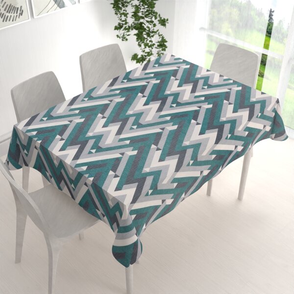 Biante Zamatový obdĺžnikový obrus Tamara TMR-026 Zeleno-sivý designový cik-cak 50x100 cm