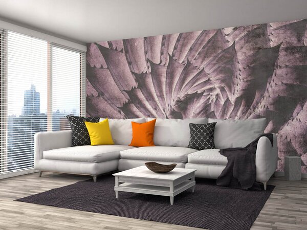 DIMEX | Vliesové fototapety na stenu Abstrakt kaktus MS-5-0352 | 375 x 250 cm | fialová, čierna