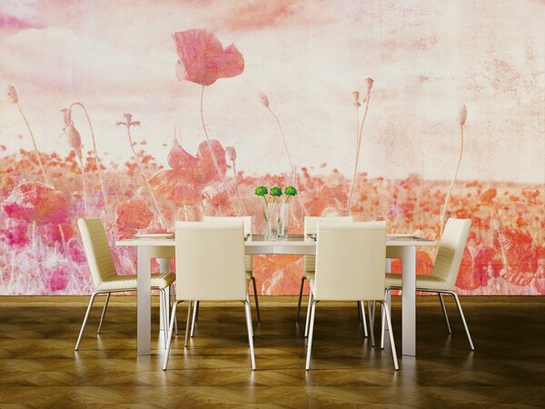 DIMEX | Vliesové fototapety na stenu Abstrakt vlčie maky MS-5-0368 | 375 x 250 cm | ružová, červená