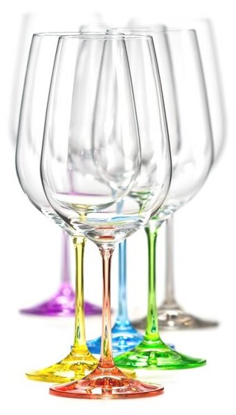 Crystalex Poháre na víno VIOLA Rainbow 550 ml, 6 ks